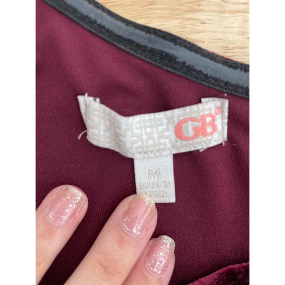 Gianni Bini Womens Maroon Velvet One Shoulder Mini Formal Dress Size Medium - Picture 4 of 7